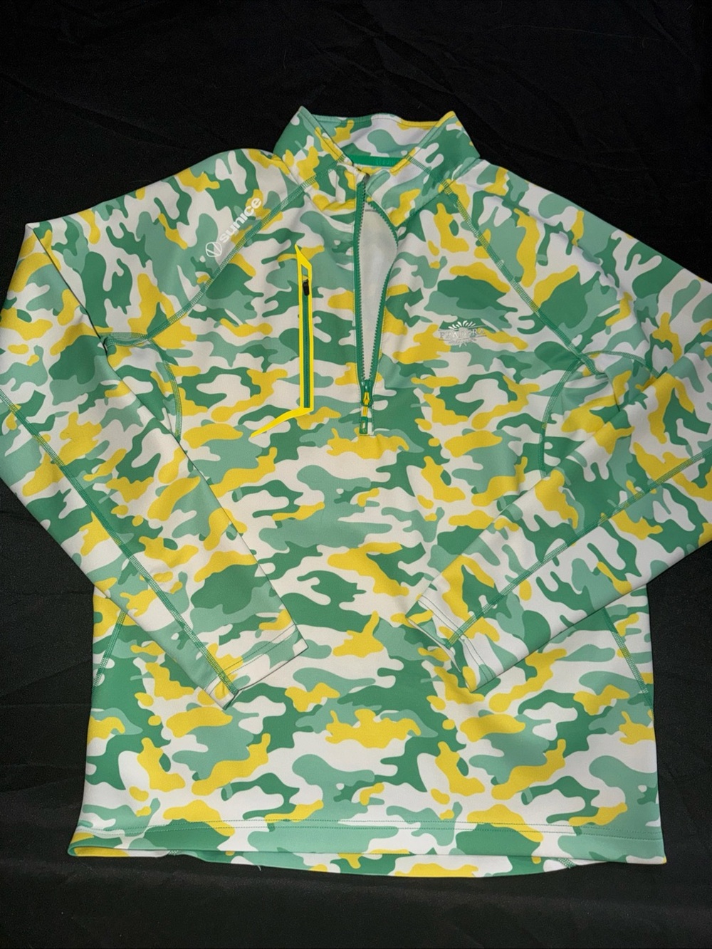 Sunice Green, Yellow & White Camo Zip Jacket
